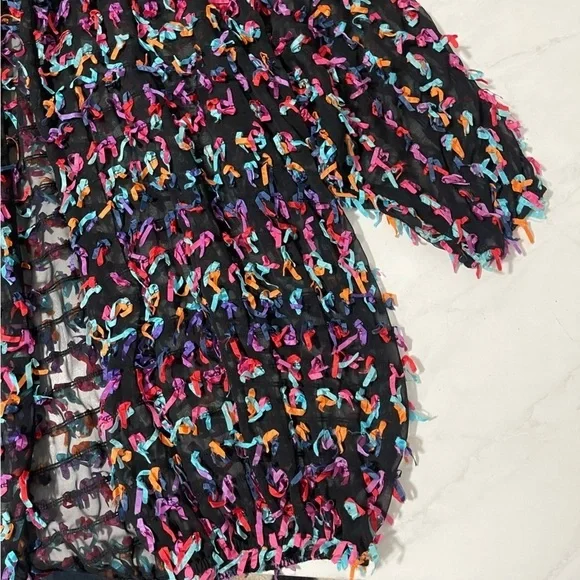 Vintage 80s Oscar De La Renta Rare Medium Multicolor Dopamine Bow Cardigan Artsy - Picture 4 of 6